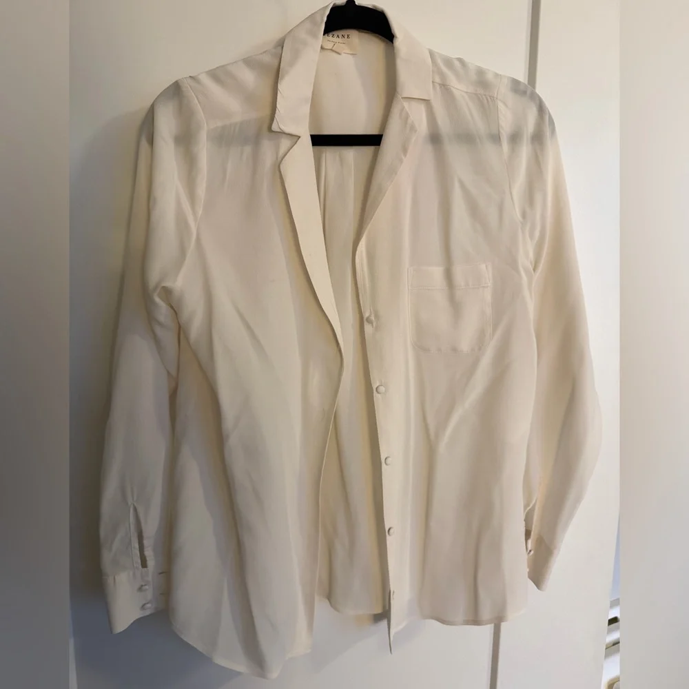 Sezane Florence Cream Silk Blouse - Picture 2 of 4